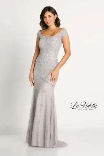 Floral beaded evening gown 