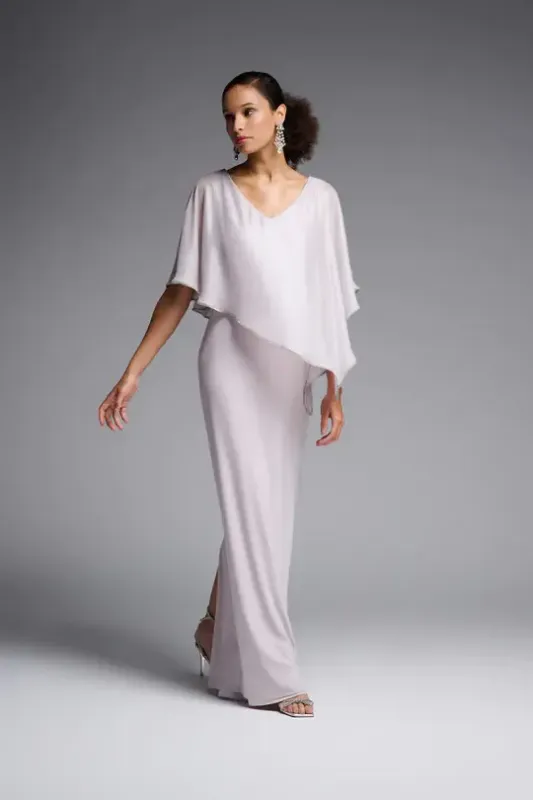Shimmer chiffon overlay gown