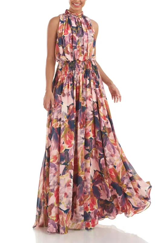 Floral print halter dress