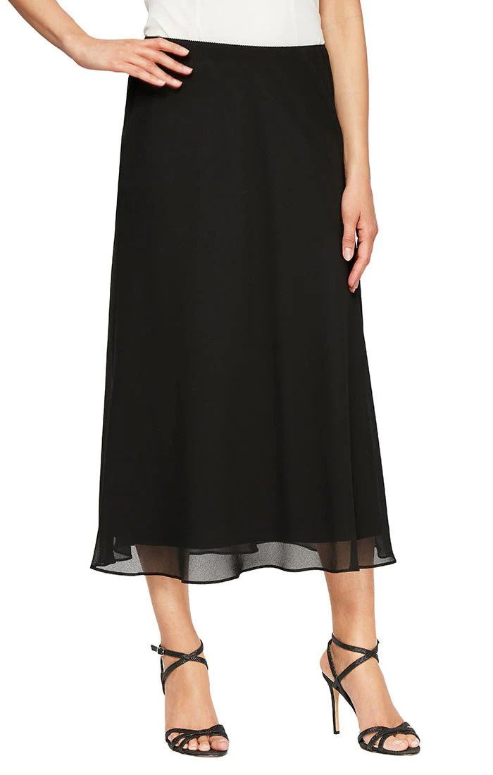 Aline tea length skirt, Color: Black, Size: M