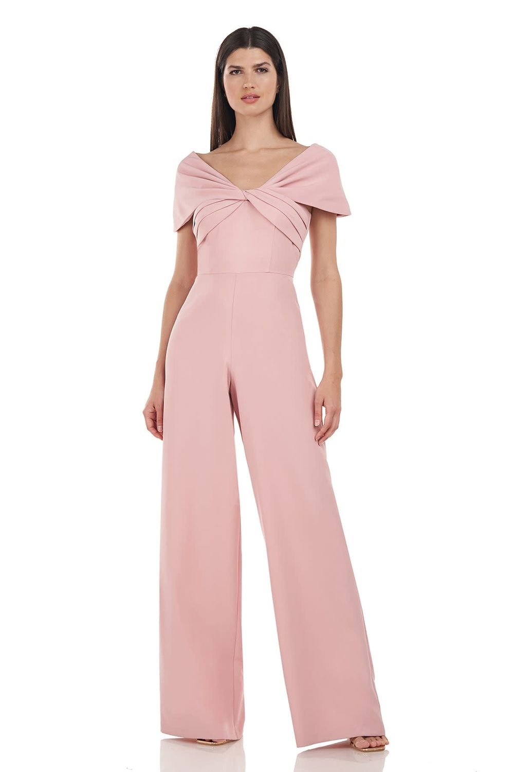 off shoulder twist jumpsuit