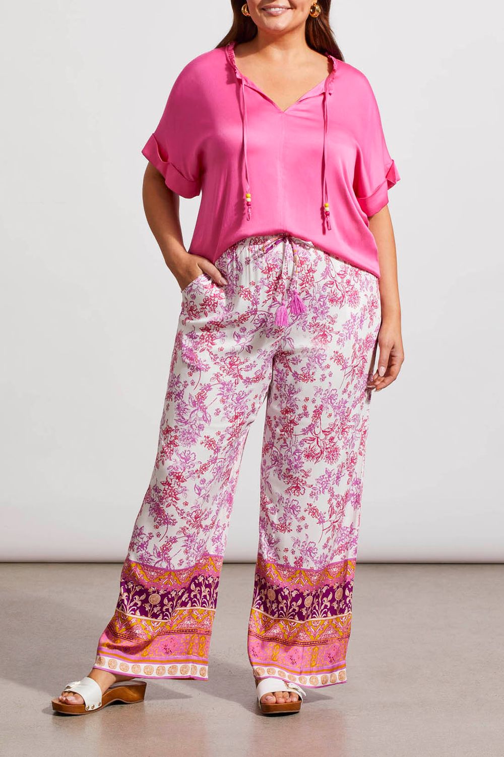 Drawstring print pant, Color: Daiquiri, Size: S