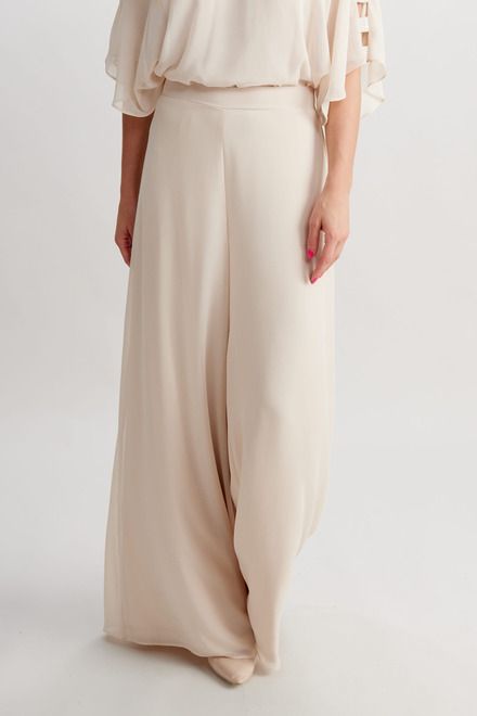 Chiffon wide leg pant, Color: Champagne, Size: 6