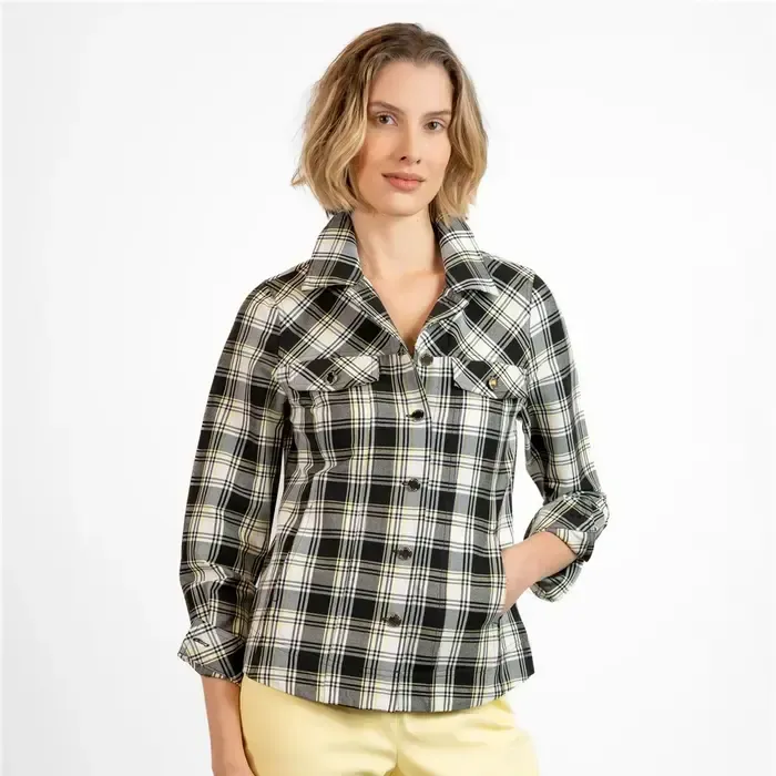 Checkered button-up jacket 