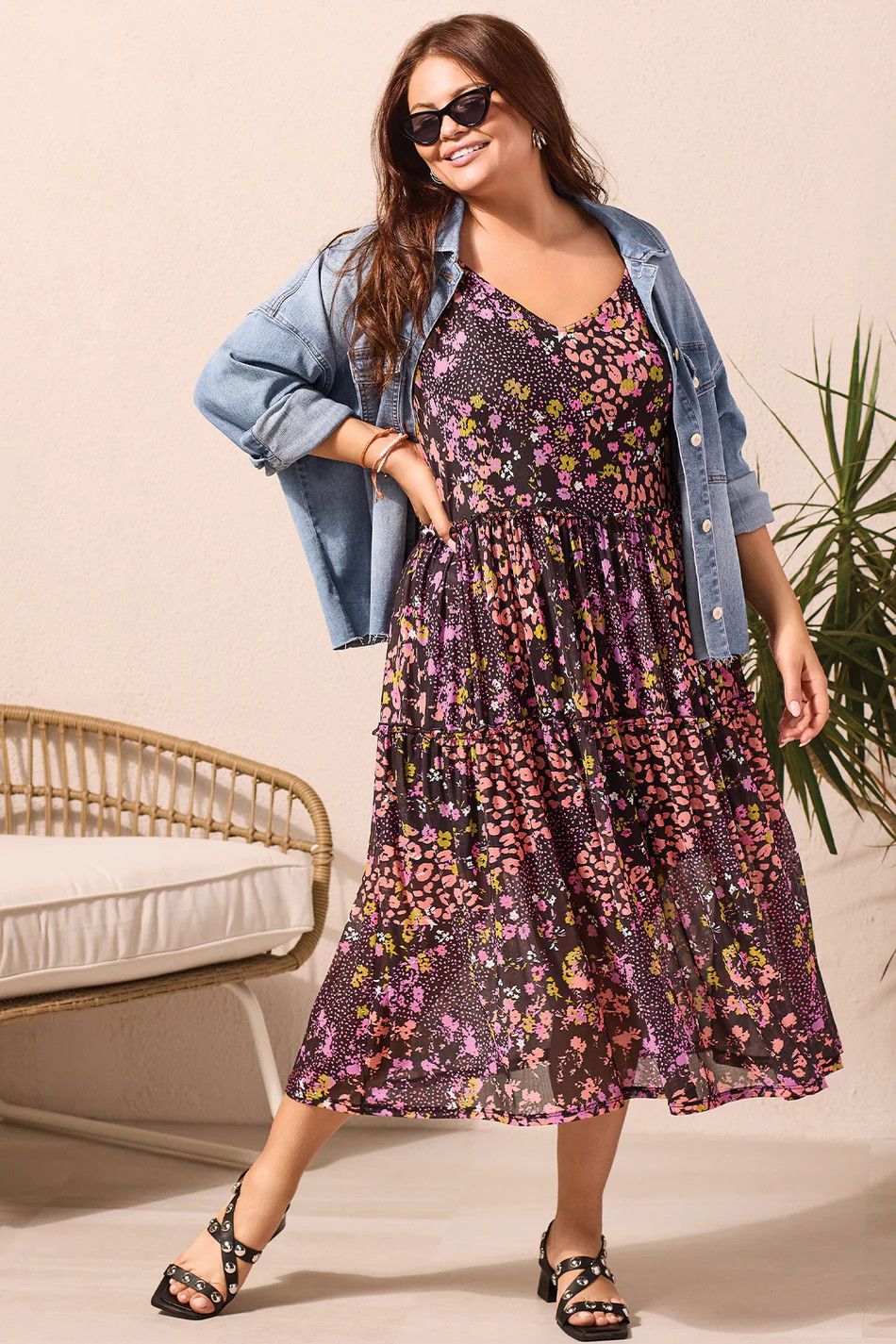 2way wear maxi dress, Color: Coral Blush, Size: 1X