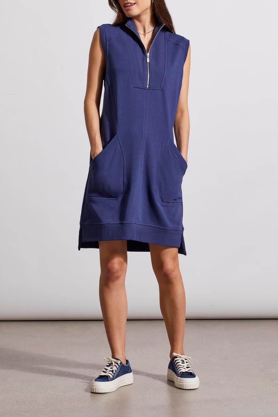 Cap sleeve mock neck dress