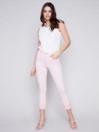 Frayed hem cropped jean 