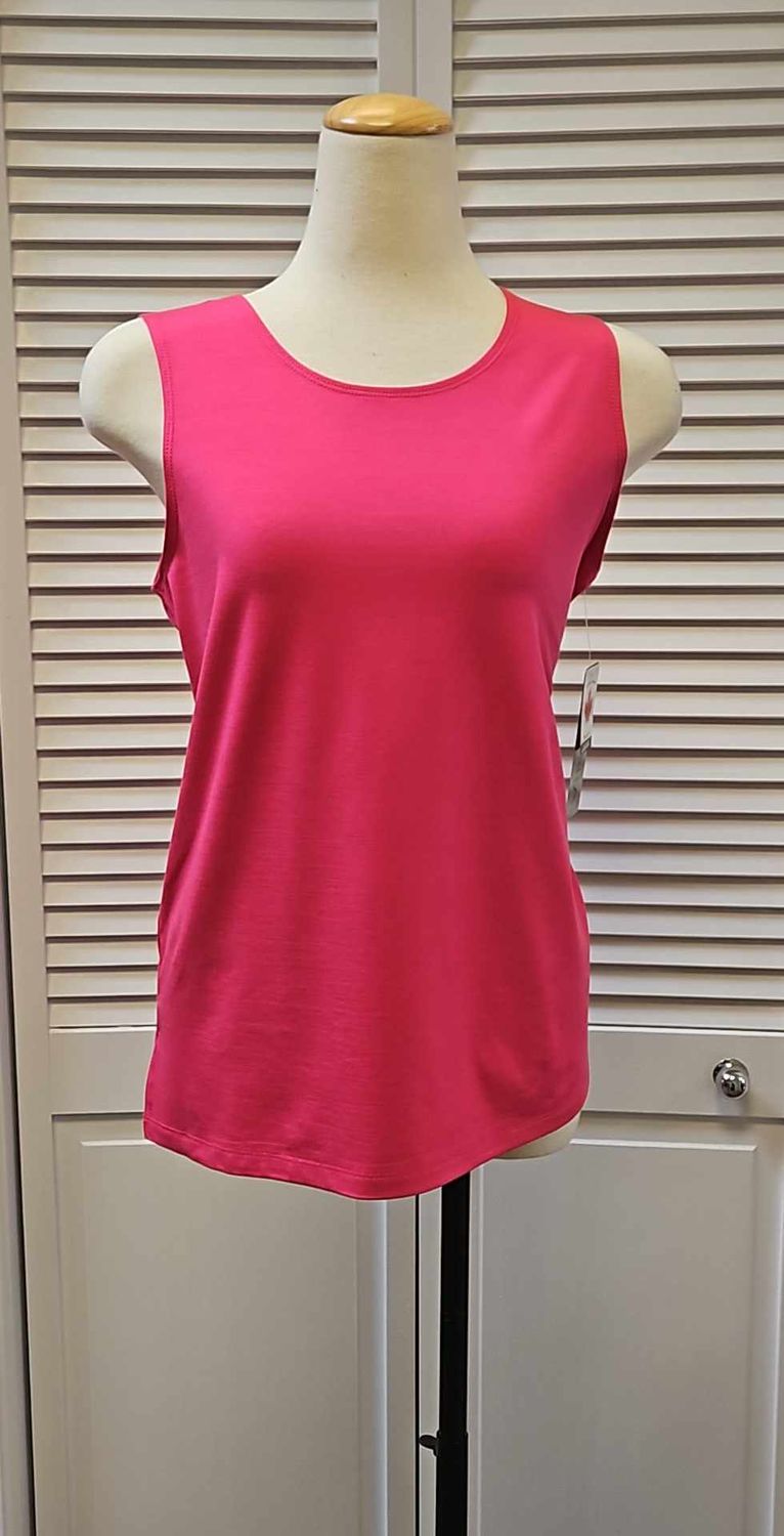 Round neck tank, Color: Hot Pink, Size: 12