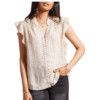 Double frill cap sleeve blouse, Color: French Oak, Size: S