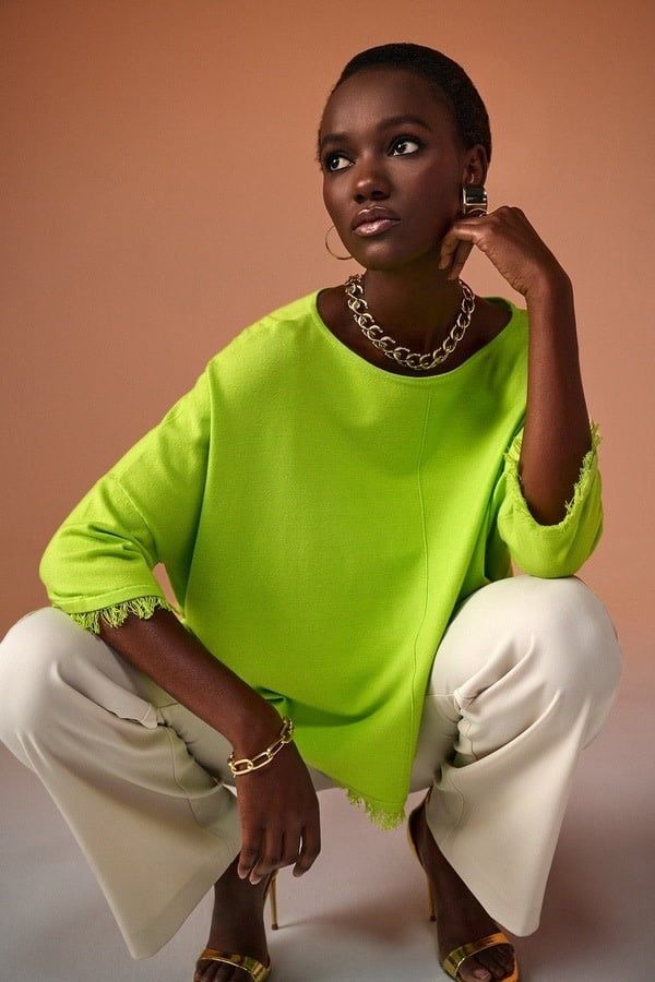Frayed hem poncho top