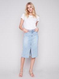 Frayed hem skirt , Color: Lt. Blue, Size: 2