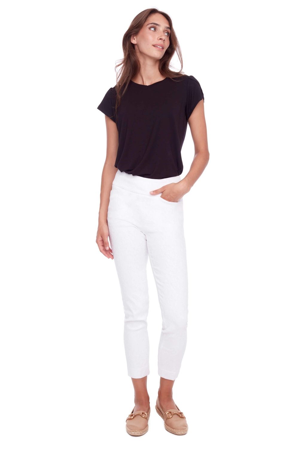 Back-slit textured pant
