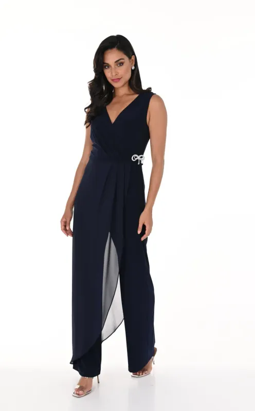 Gathered chiffon jumpsuit