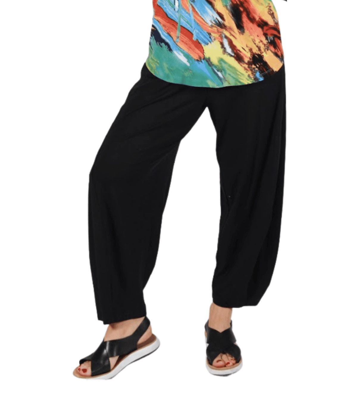 Harem capri , Color: Black, Size: XS