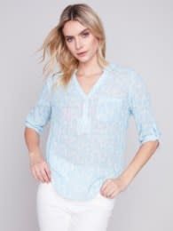 Printed cotton blouse