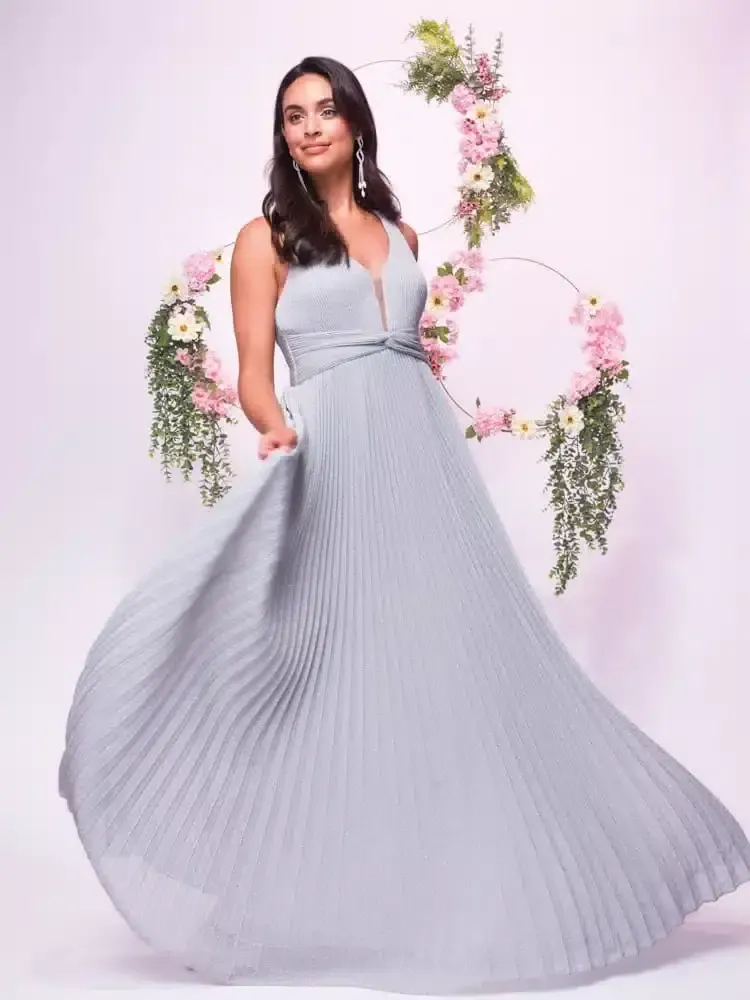 Pleated shimmer dress