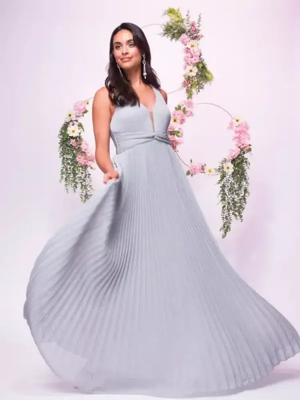 Pleated shimmer dress