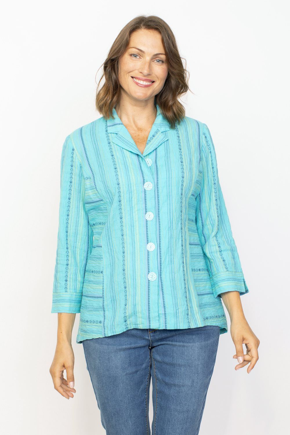 Boho princess seamed shirt , Color: Seaglass, Size: M