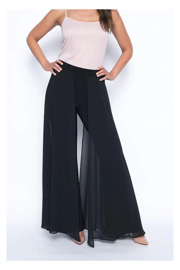 Georgette panel pant, Color: Black, Size: 8