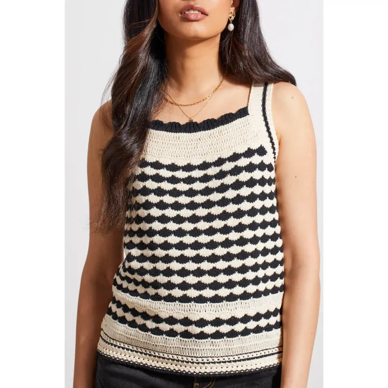 Mix knit tank