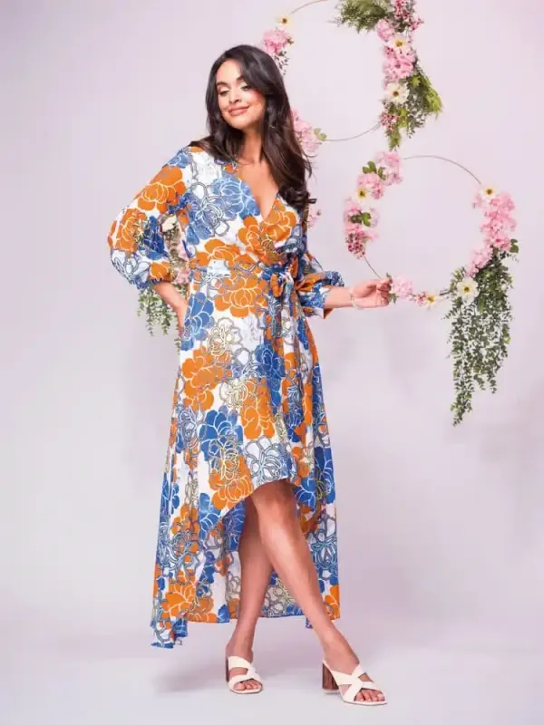 Floral Print high-low hem