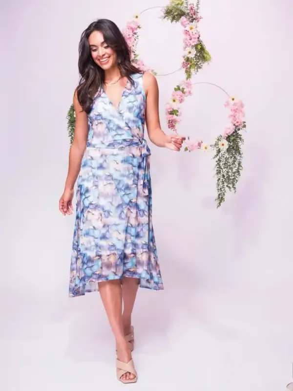 High- low short wrap dress
