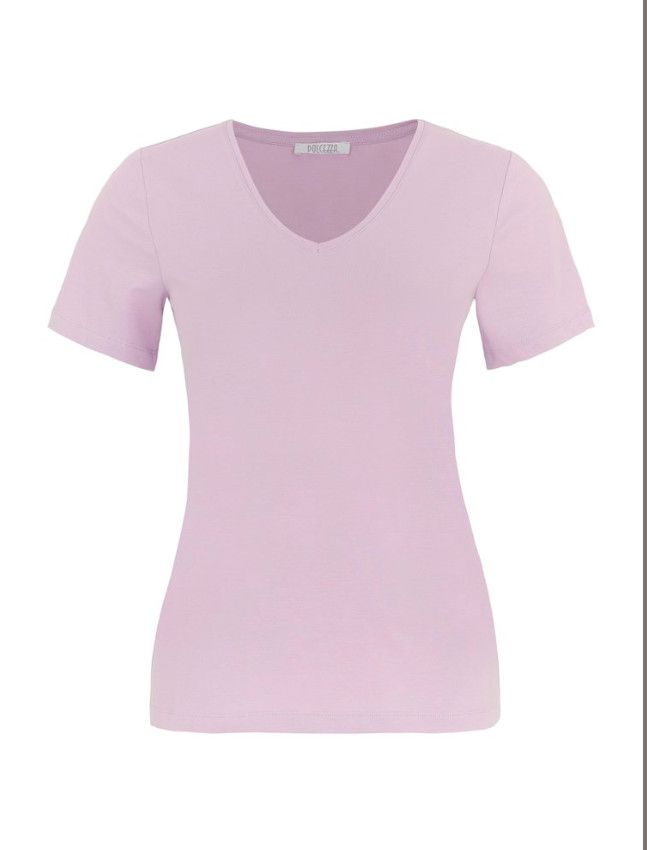 V-neck t-shirt, Color: Lt. Pink, Size: S