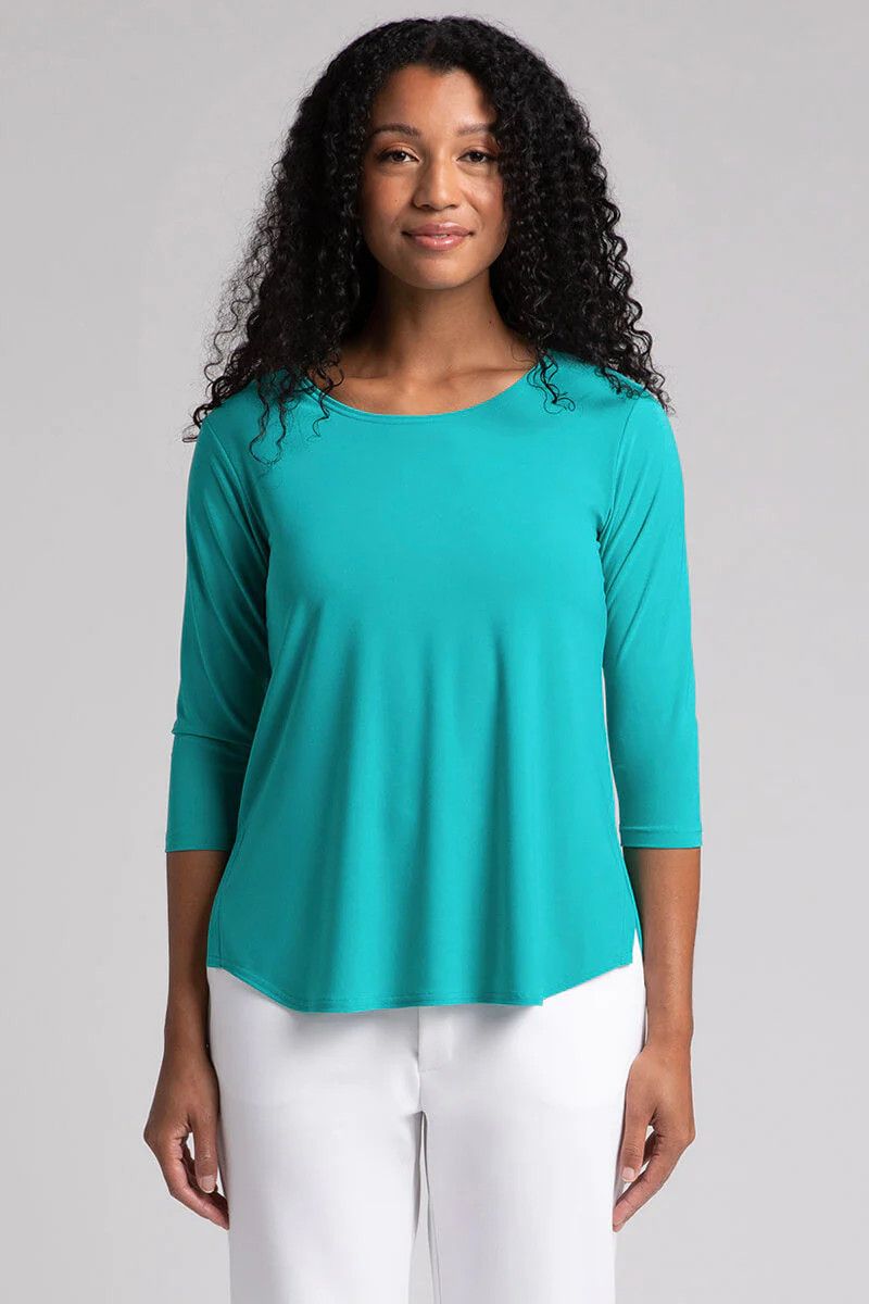 GT 3/4 sleeve t-shirt , Color: Gem, Size: 8