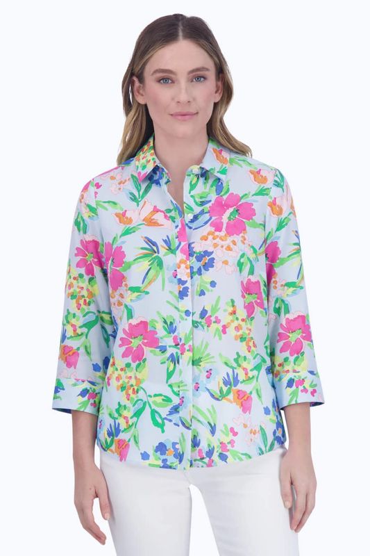 Painterly floral blouse 