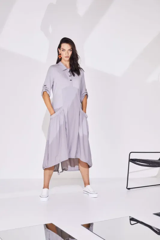 Jersey mix drawstring dress