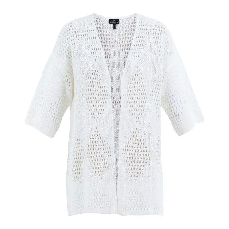 Pointelle knit cardi