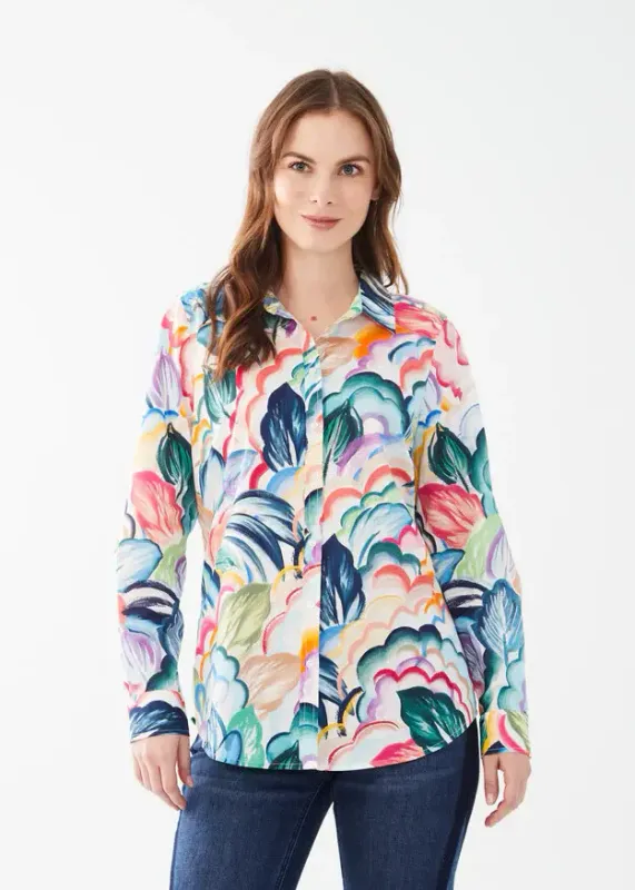 Tropical layer print blouse