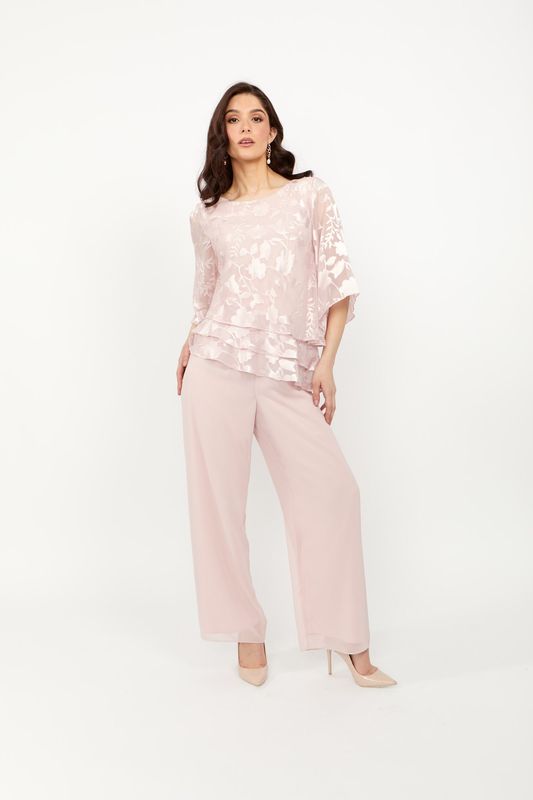 Straight leg chiffon pant 