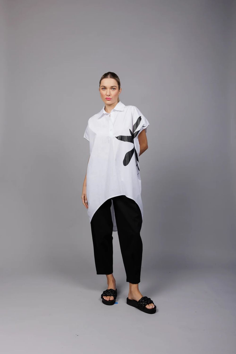 Lantern cotton blend pant, Color: Black, Size: S
