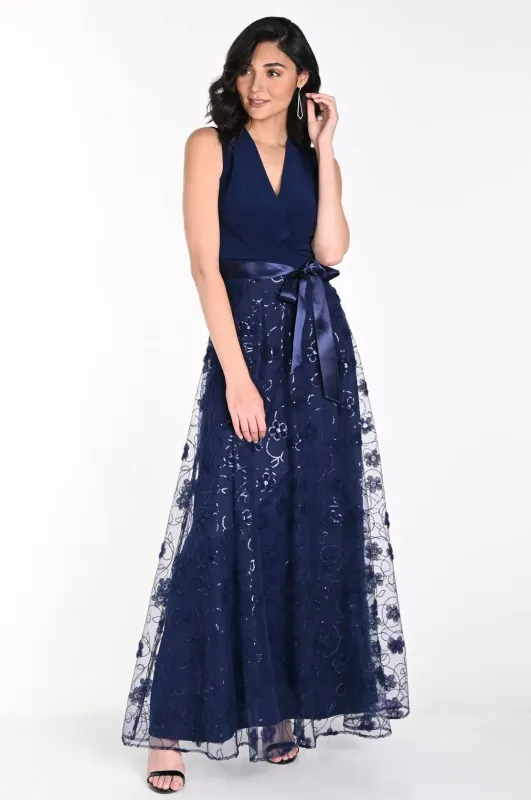 Floral overlay skirt dress