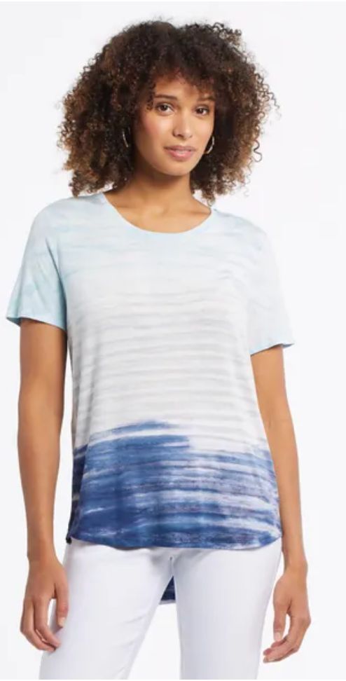 Aqua sky crew neck tee