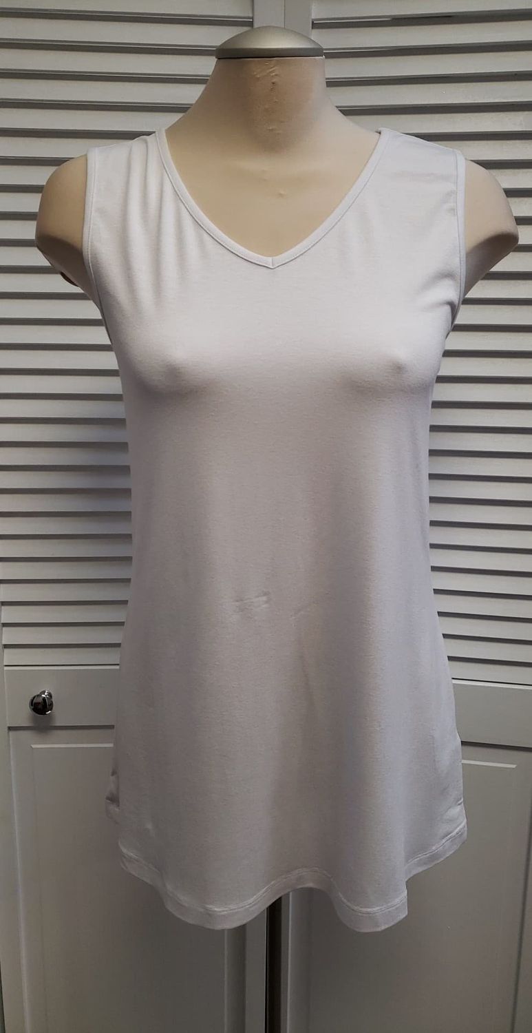 White v-neck cami