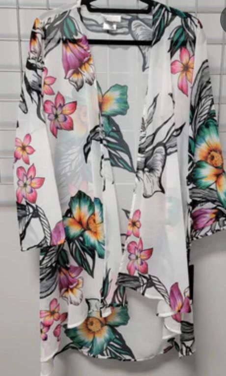 Tropical floral print duster