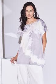Splash tie dye top, Color: Mink, Size: 1