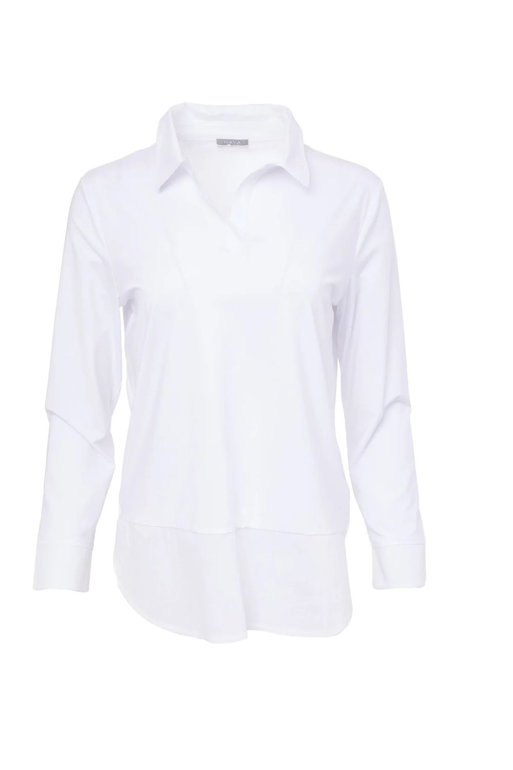Collar cuff blouse, Color: White, Size: 1