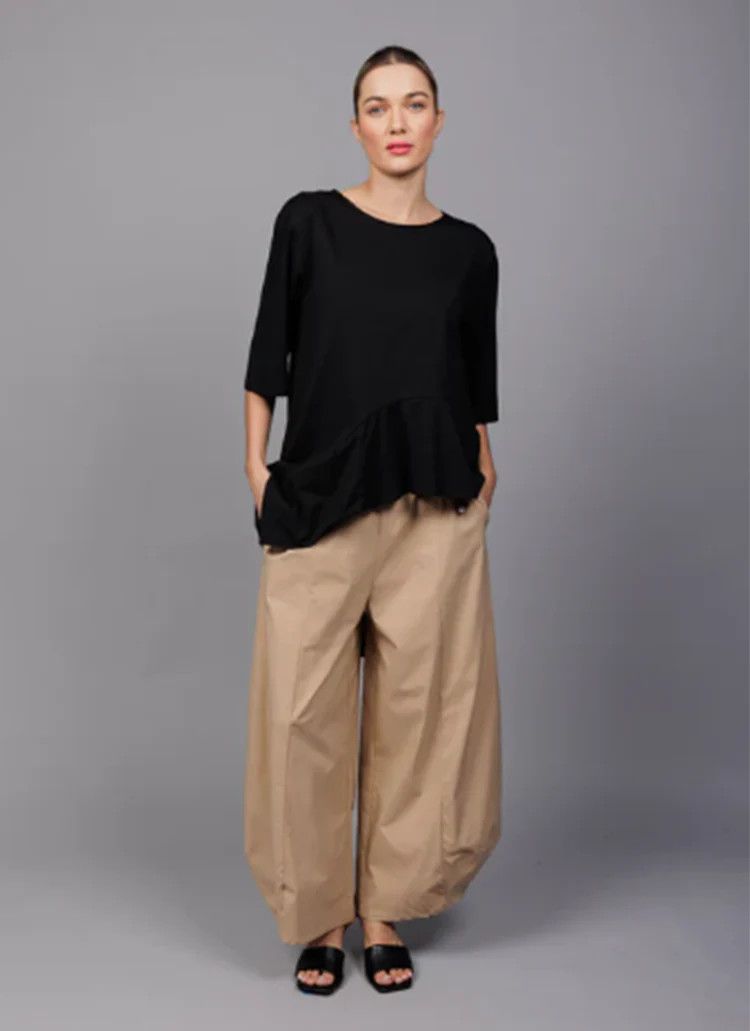 Wide leg pant, Color: Camel, Size: S