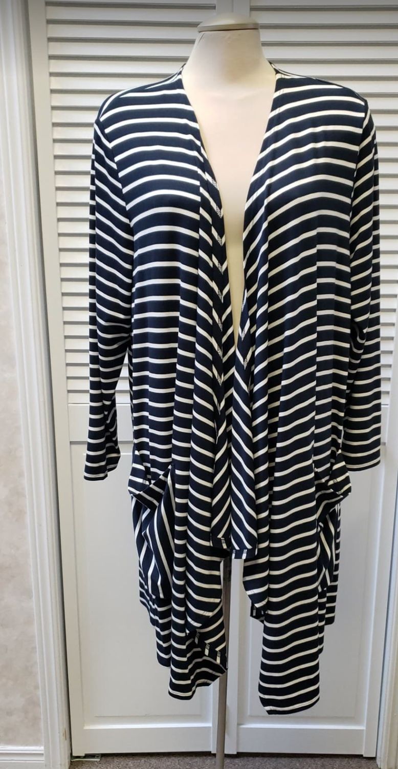 Navy/ white stripe cover up