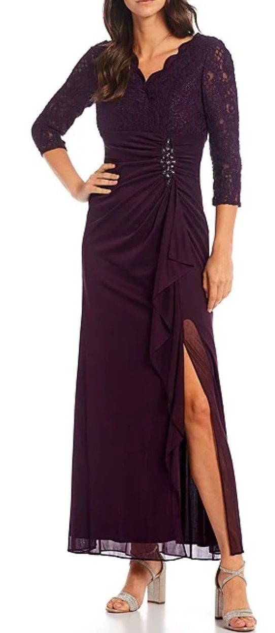 Eggplant Lace Top Gown