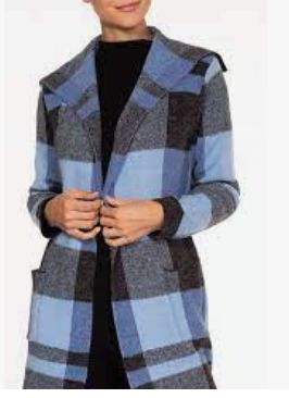 Blue combo checkered cardi