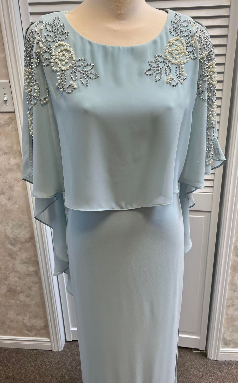Aquamist Dress with Pearls