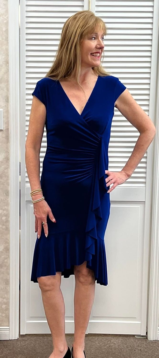 Royal ruffle front dress