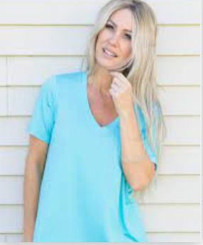 Aqua v-neck tee