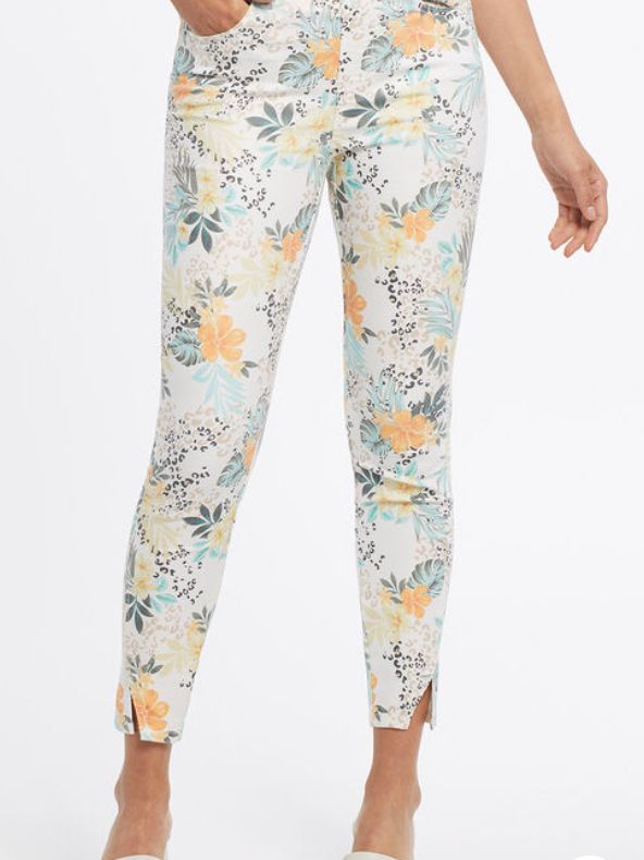 Wild rose print jean