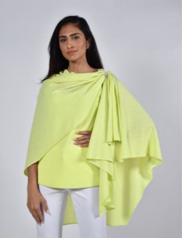 2 piece Lime drape cape with matching tank