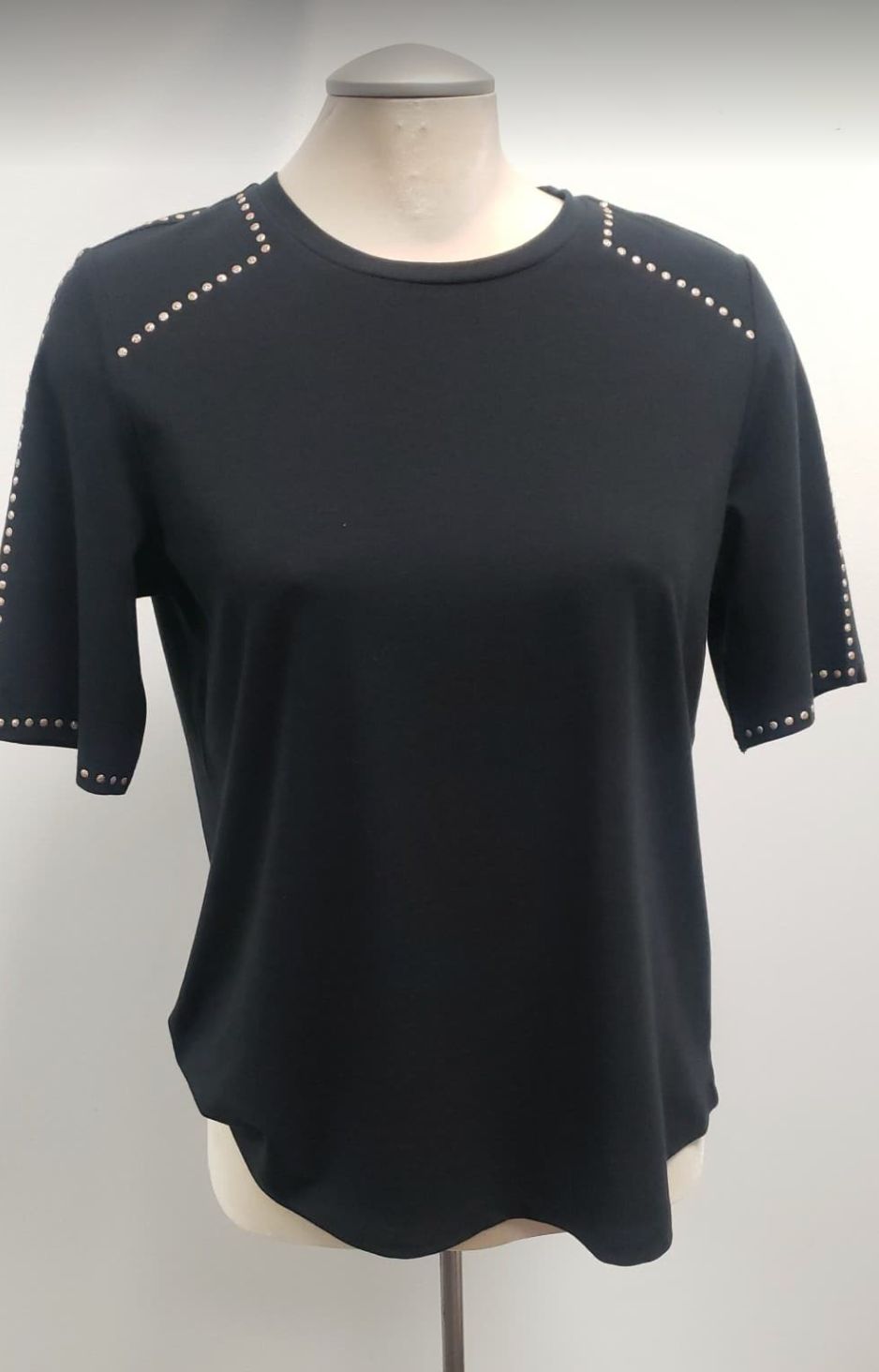 Black stud detail t-shirt